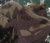 eren grappling the armored titan